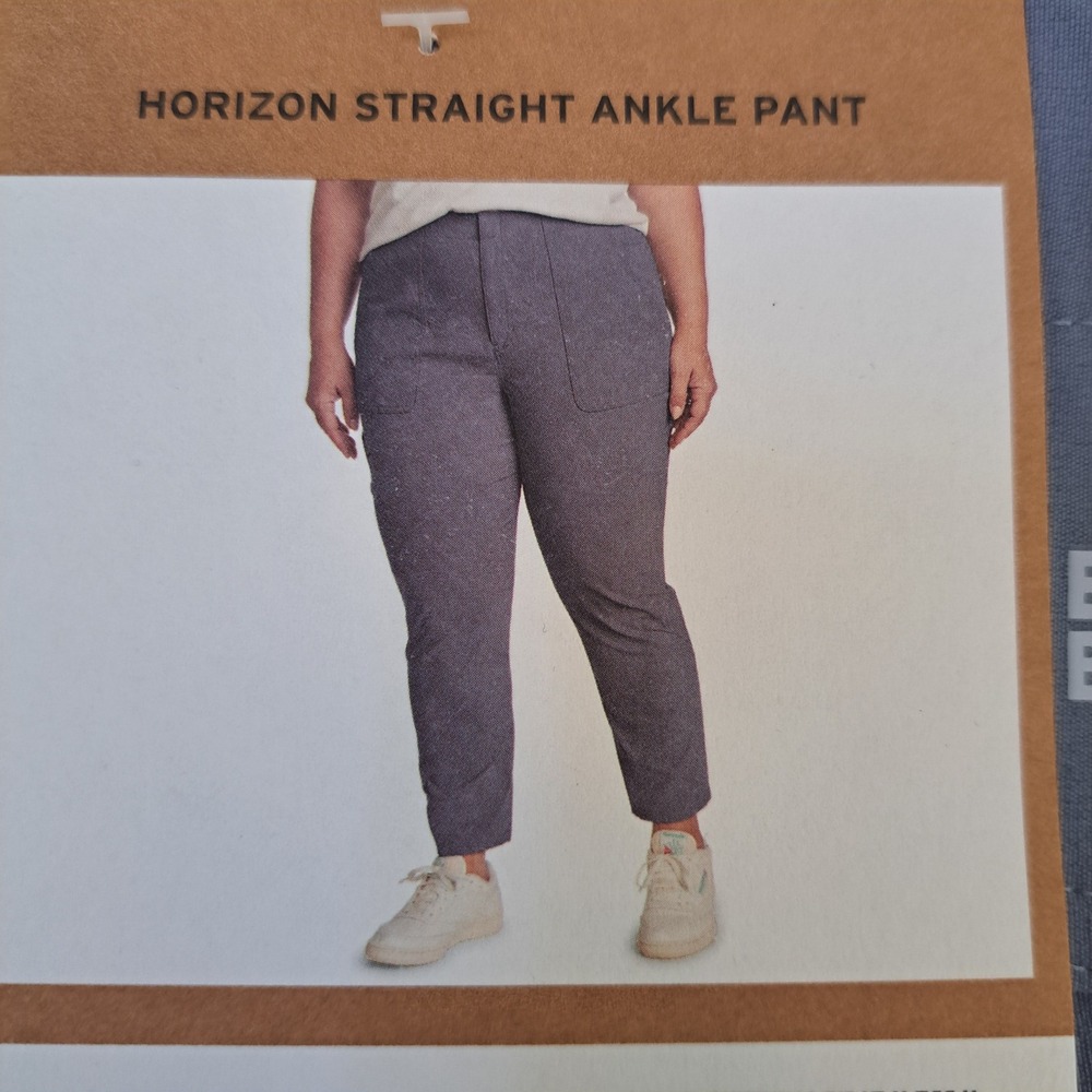 Eddie Bauer Horizon Straight Ankle Pant Womens 16 Blue NWT Stretch 1542-252